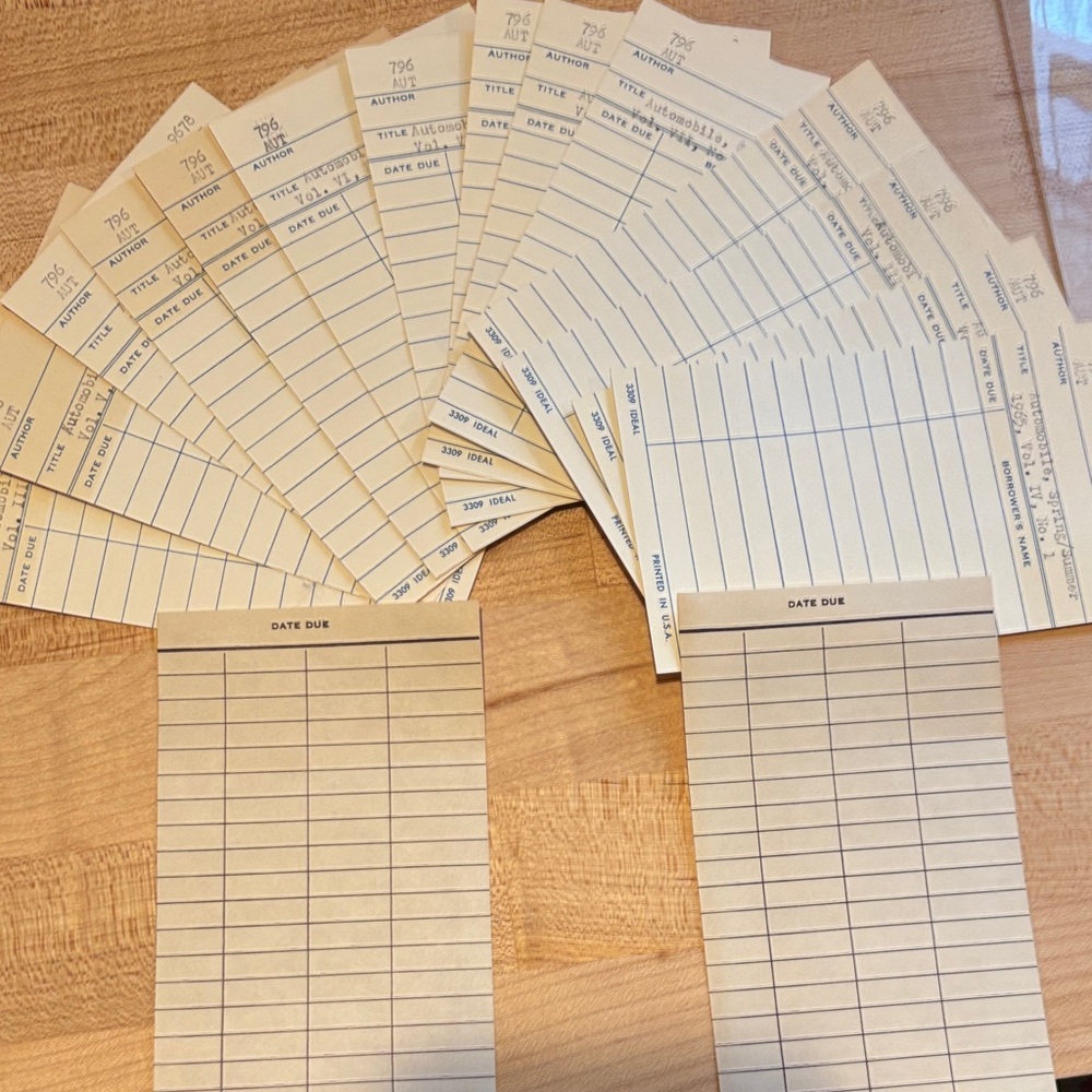 Vintage Library Checkout Cards